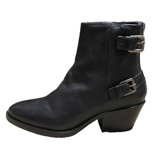 AllSaints Womens Sloan Black Leather Buckle Zip Boot Size EU 36 NIB - Picture 3 of 11